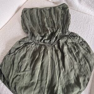 Green Strapless Romper